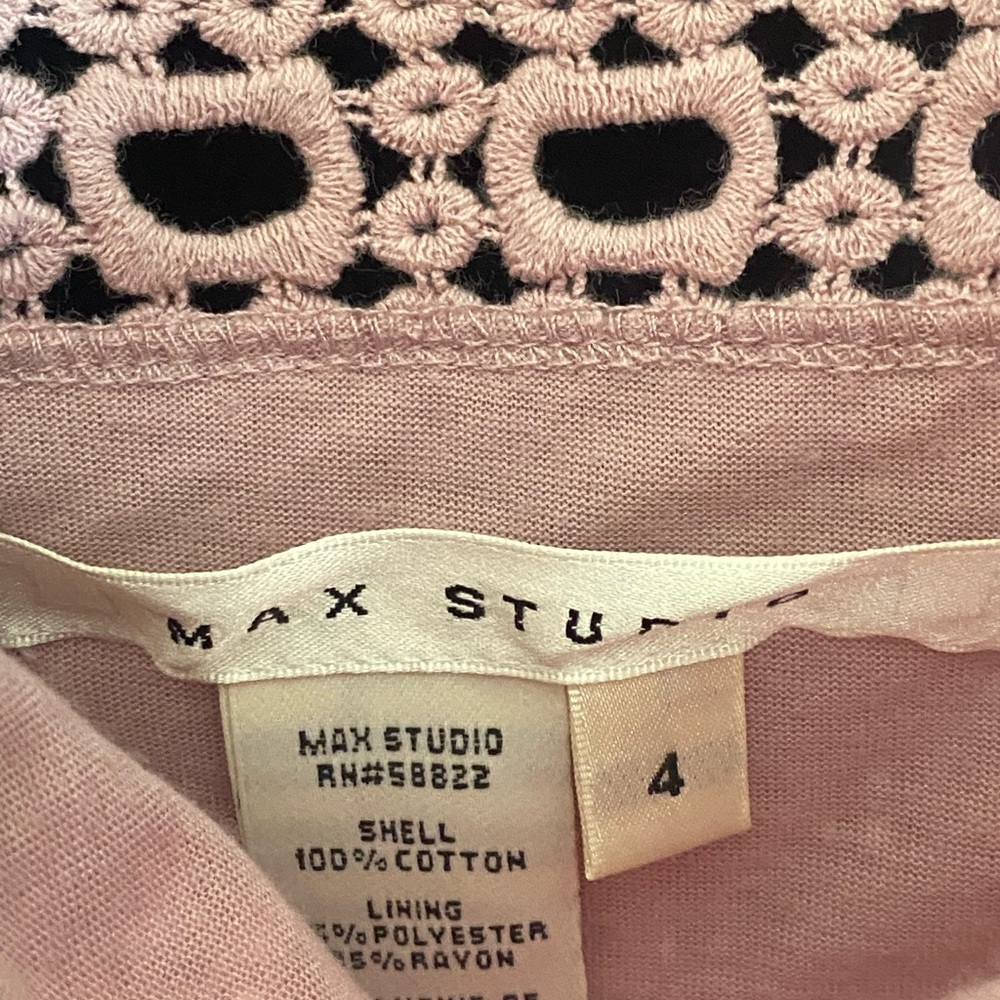 Max Studio Lavender Sleeveless Crocheted Eyelet  Dress. Size Small. - Picture 8 of 9